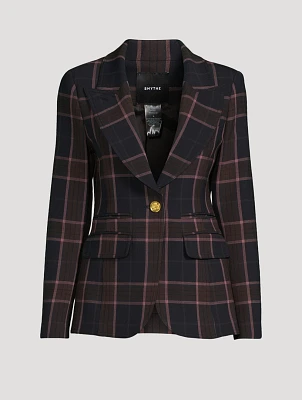 Hutton Blazer Plaid Print