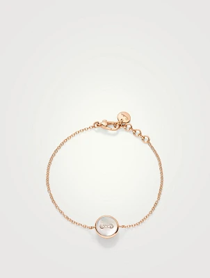 Pom Pom Dot 18K Gold Bracelet With Mother-Of-Pearl And Diamonds