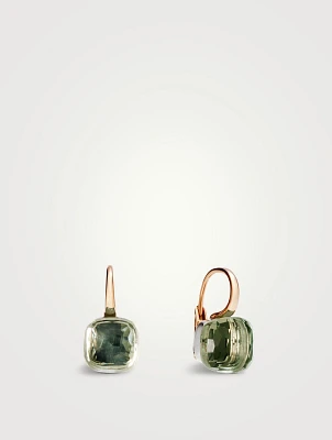 Nudo 18K Rose And White Gold Drop Earrings With Prasiolite