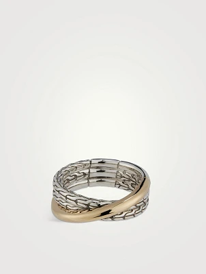 JH Essential 14K Gold And Sterling Silver Crossover Ring