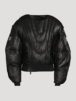 Moose Knuckles x Luar Leather Down Bomber Jacket