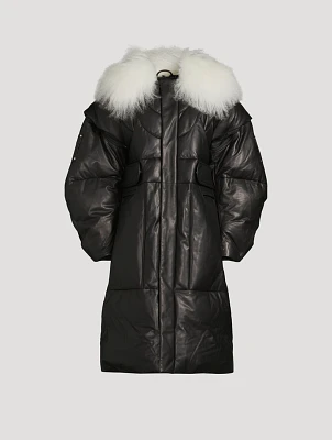 Moose Knuckles x Luar Leather Down Parka