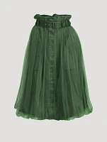 Reversible Tulle And Nylon Midi Skirt