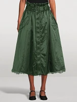 Reversible Tulle And Nylon Midi Skirt