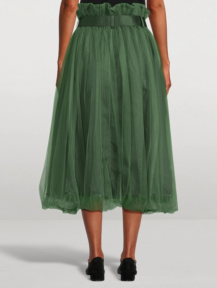 Reversible Tulle And Nylon Midi Skirt
