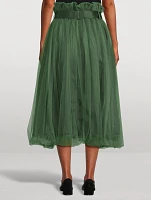 Reversible Tulle And Nylon Midi Skirt