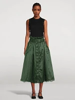 Reversible Tulle And Nylon Midi Skirt