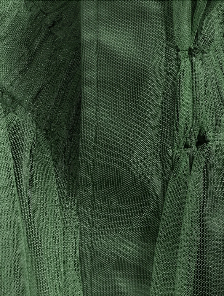 Reversible Tulle And Nylon Midi Skirt