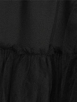 Tiered Wool And Tulle Midi Skirt