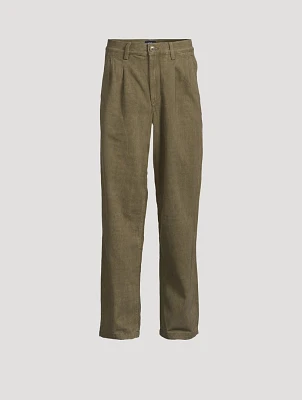 Double-Pleated Relaxed Pants