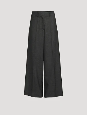 Wide-Leg Wool Trousers