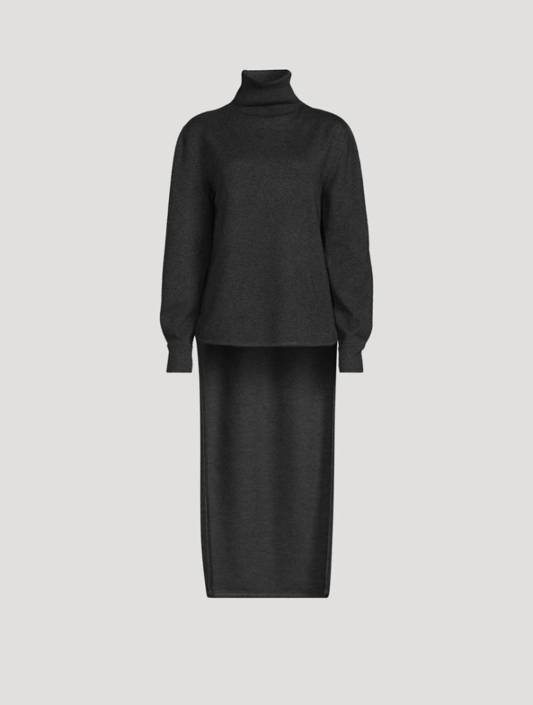 High-Low Turtleneck Sweater