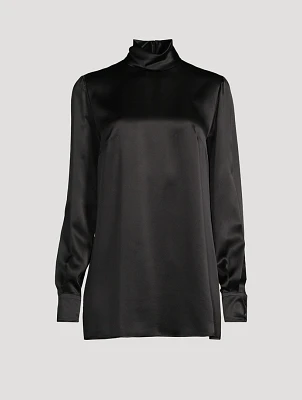 Silk Turtleneck Blouse