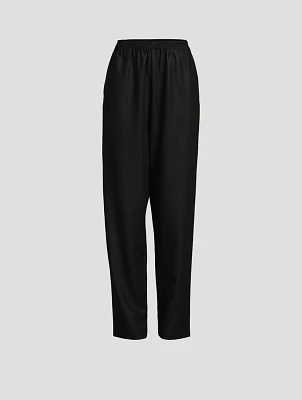 Wool And Silk Tapered Trousers