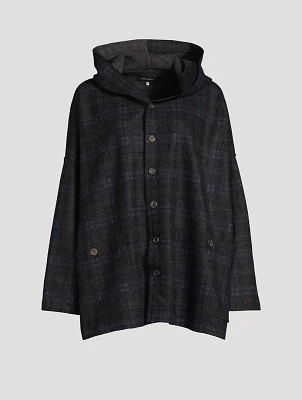 Wool Cashmere Jacket Plaid Print
