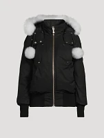 Debbie Shearling-Trimmed Down Bomber Jacket