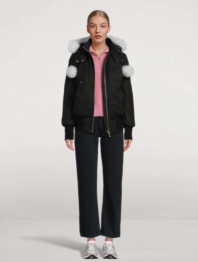 Debbie Shearling-Trimmed Down Bomber Jacket
