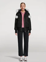 Debbie Shearling-Trimmed Down Bomber Jacket
