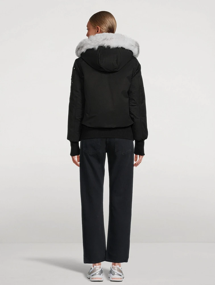Debbie Shearling-Trimmed Down Bomber Jacket