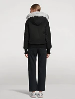 Debbie Shearling-Trimmed Down Bomber Jacket