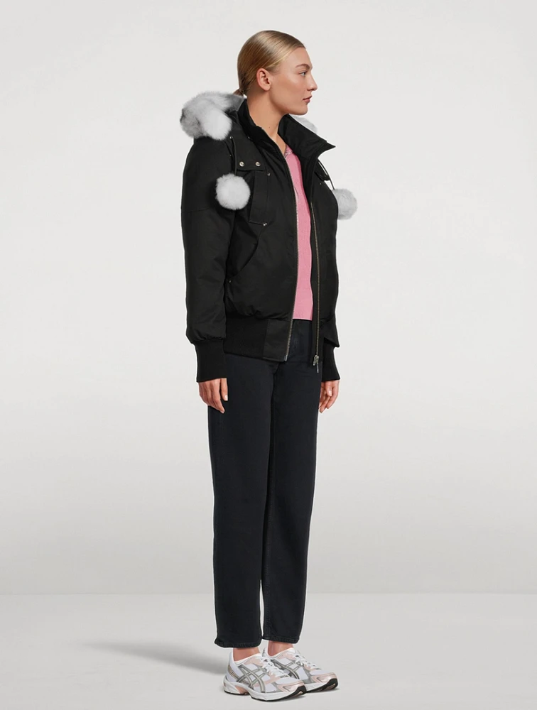 Debbie Shearling-Trimmed Down Bomber Jacket