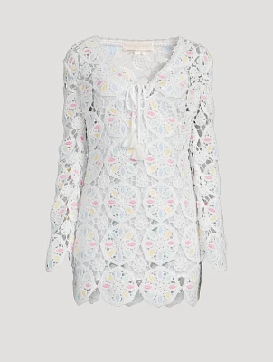Poemes Crochet Mini Dress