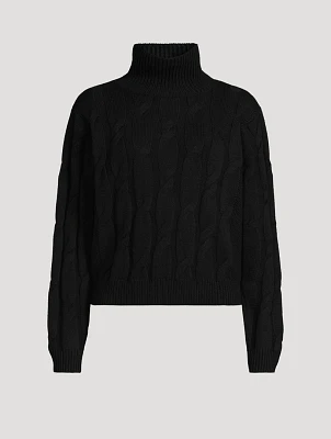 Cable-Knit Turtleneck Sweater