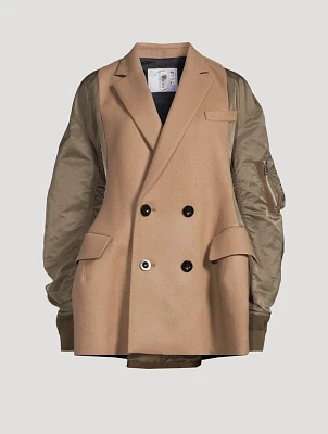 Wool And Nylon Twill Jacket