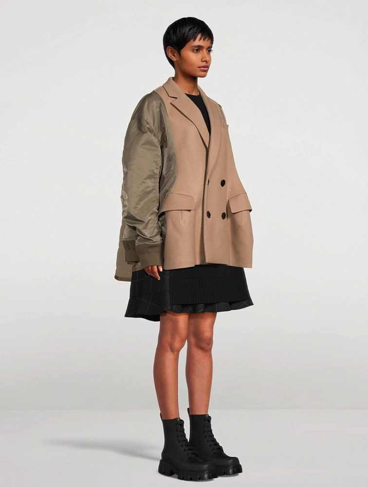 Wool And Nylon Twill Jacket