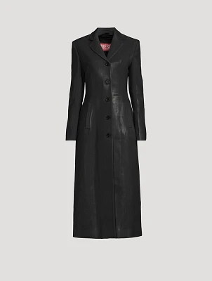 Pinstripe Coat With Coated Front