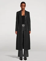 Pinstripe Coat With Coated Front