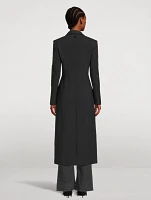 Pinstripe Coat With Coated Front