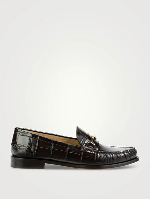 Harry Croc-Embossed Leather Loafers