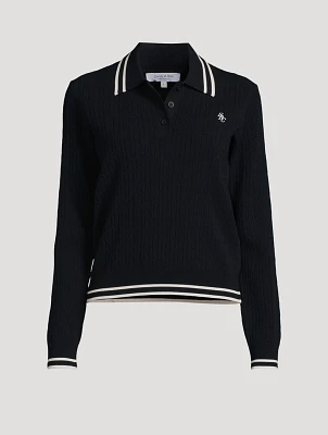 SRC Cable-Knit Polo Shirt