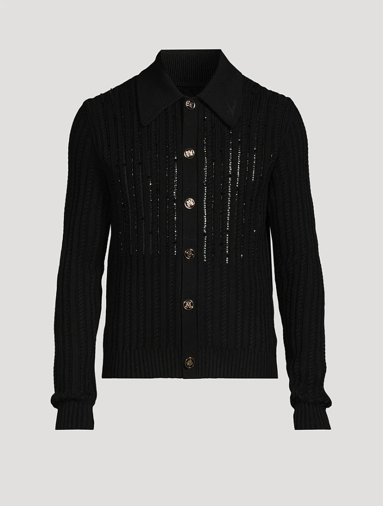 Wool Long-Sleeve Polo