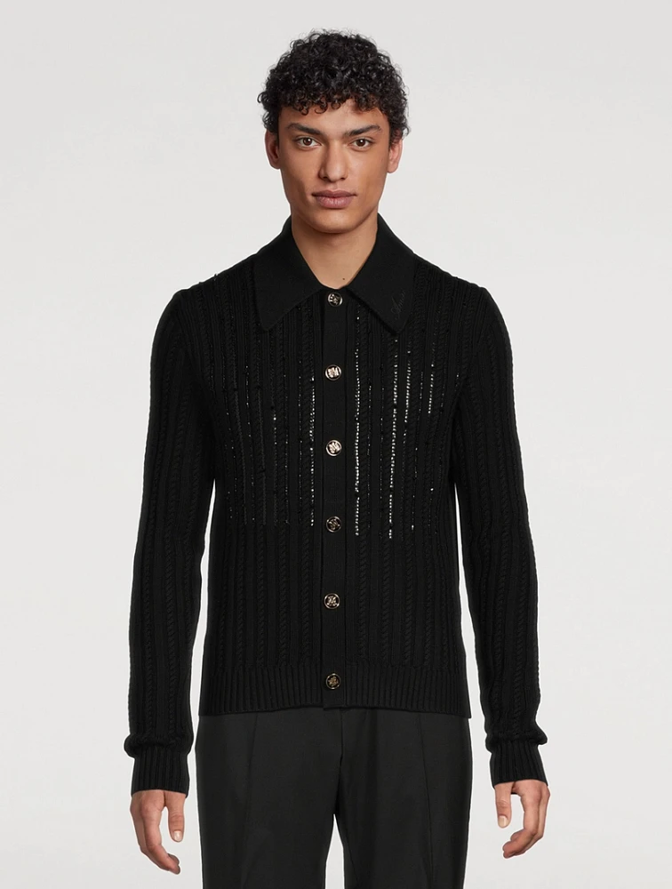 Wool Long-Sleeve Polo