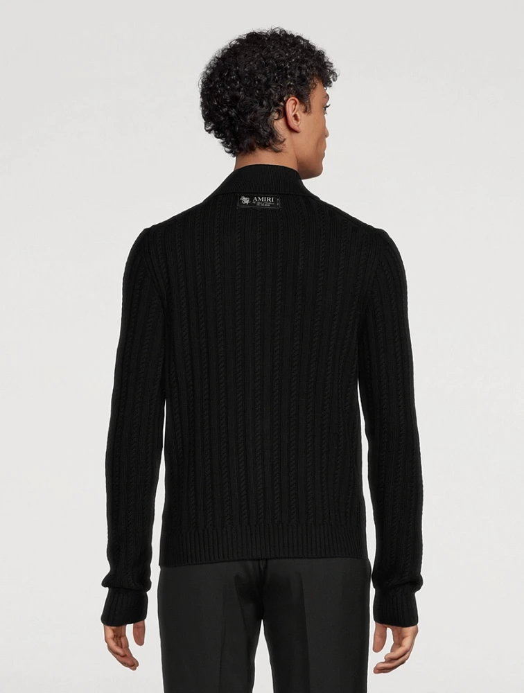 Wool Long-Sleeve Polo