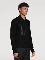 Wool Long-Sleeve Polo
