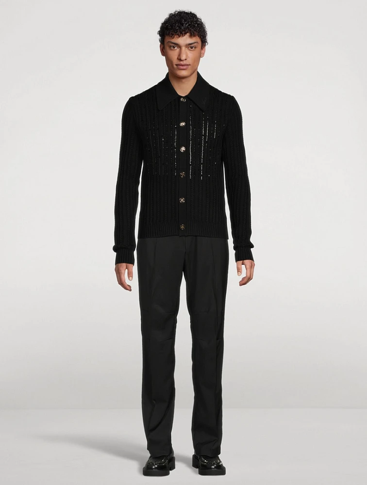Wool Long-Sleeve Polo