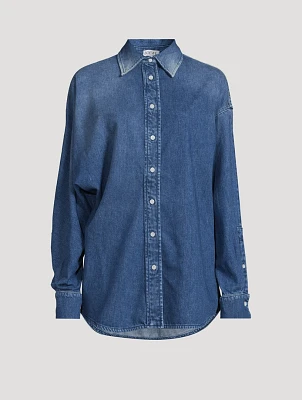 Draped Button Down Shirt