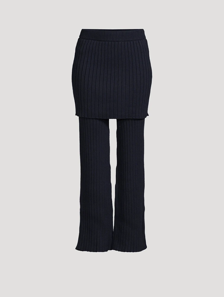 Wool Flared Combo Pants