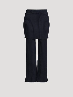 Wool Flared Combo Pants
