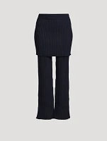 Wool Flared Combo Pants