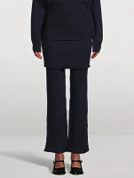 Wool Flared Combo Pants
