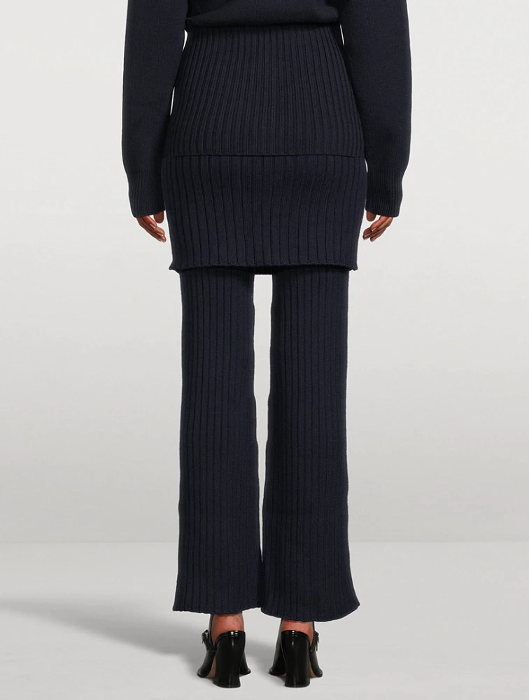 Wool Flared Combo Pants