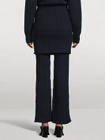 Wool Flared Combo Pants