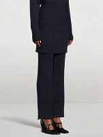 Wool Flared Combo Pants