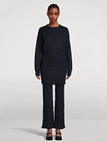 Wool Flared Combo Pants