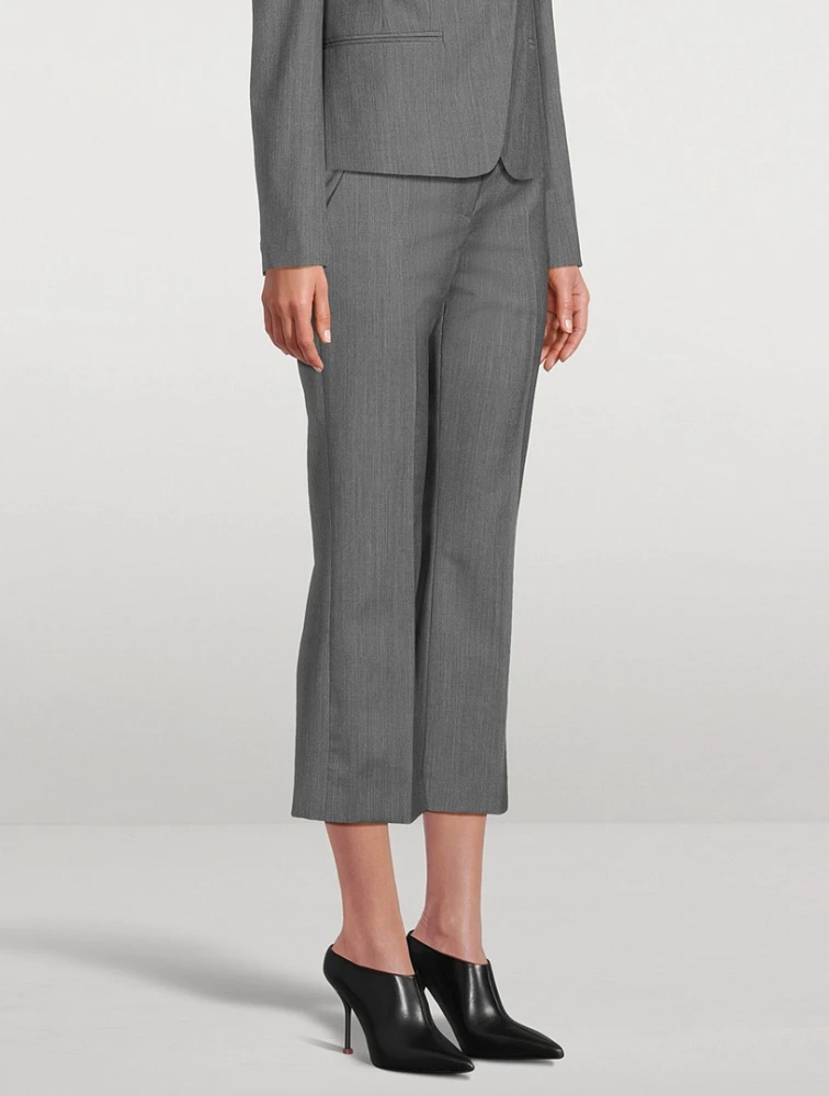 Wool Mohair Kick Flare Trousers