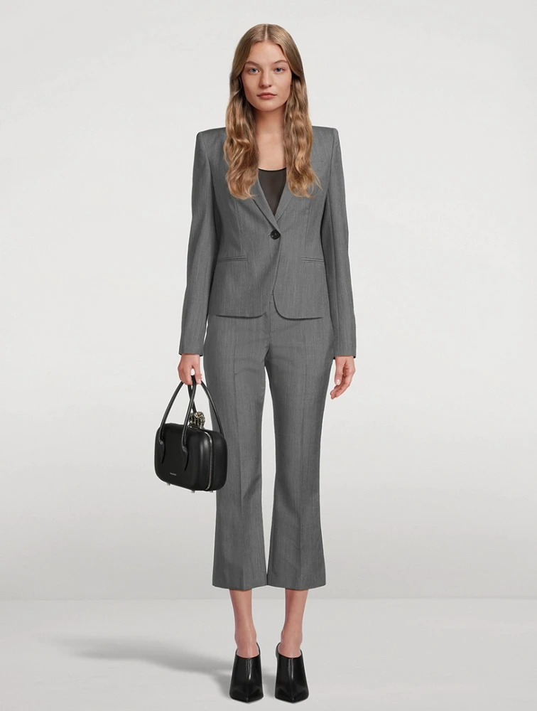 Wool Mohair Kick Flare Trousers
